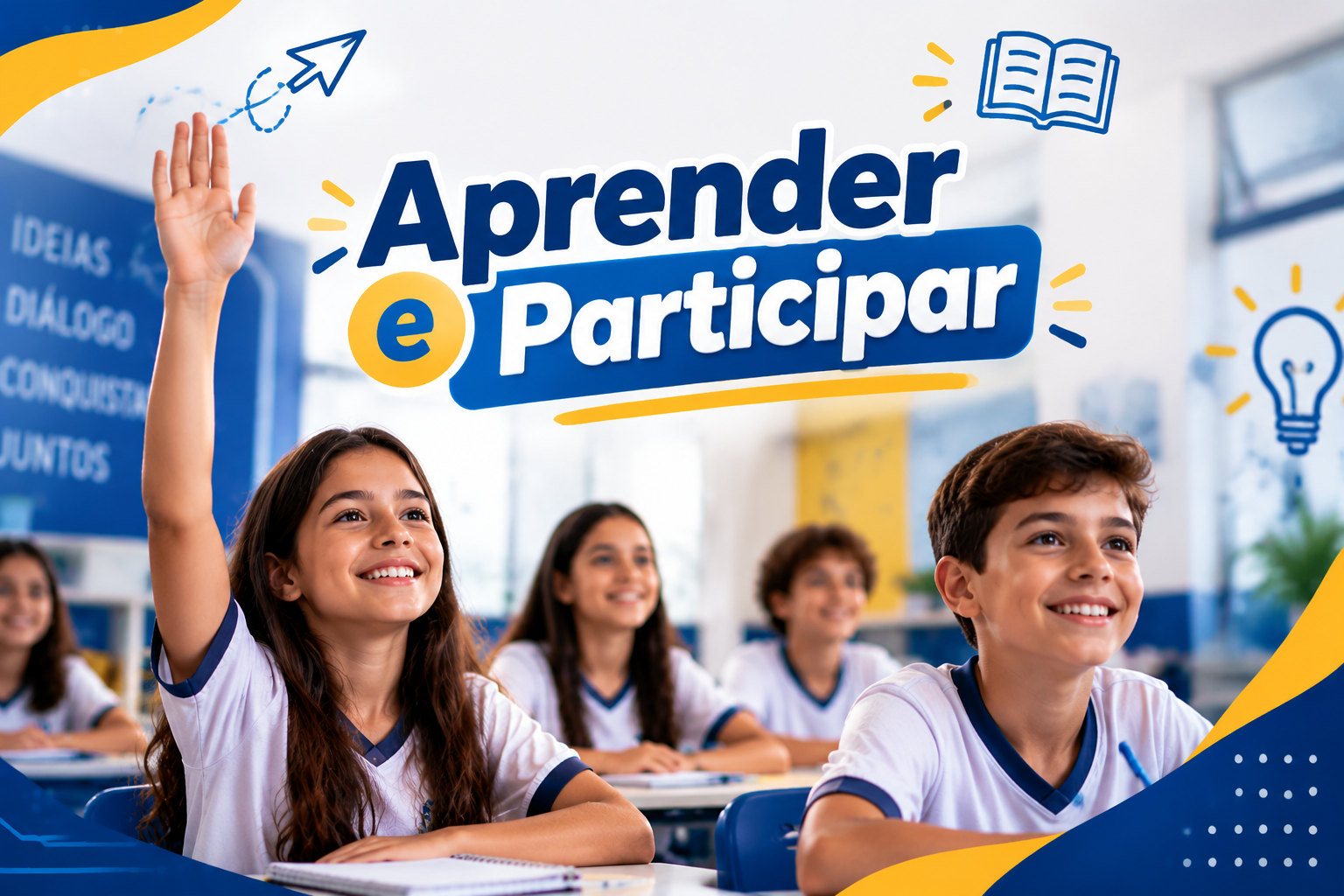 Aprender e participar: estudantes participando de uma aula